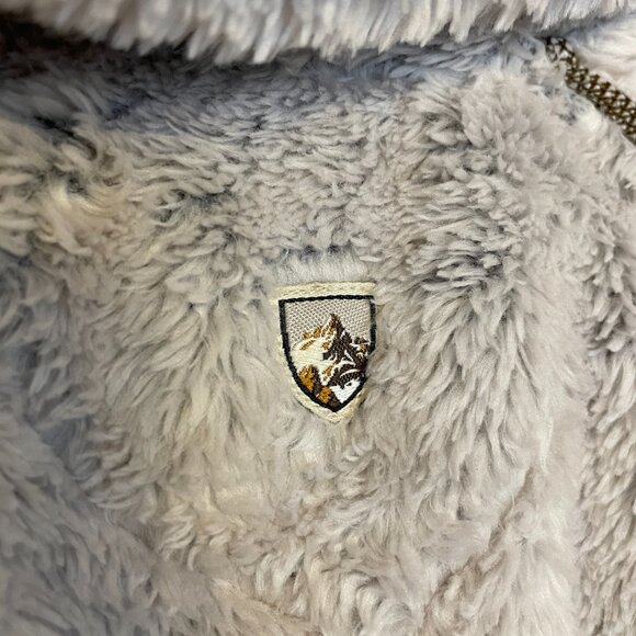 NEW KUHL Women's Flight Jacket Fleece Zip Up Pockets Hooded Stone Size Large - Picture 10 of 15